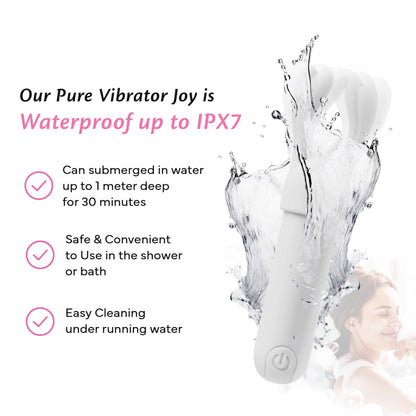 FAE waterproof bullet vibrator with splashing water to illustrate IPX7 suitability and easy cleaning.
