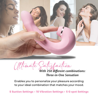 FAE suction vibrator in usage scenarios, collage showing versatile stimulation and user experience.
