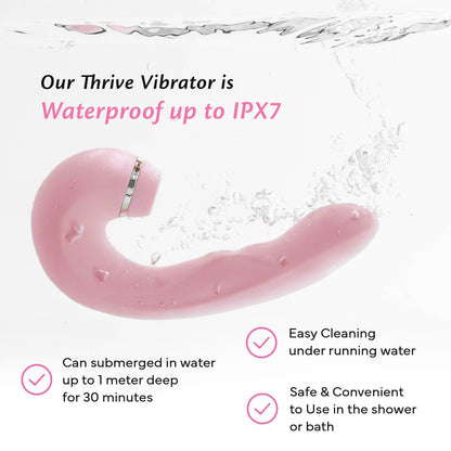 FAE waterproof suction vibrator under water, IPX7-rated and easy to clean under running water.

