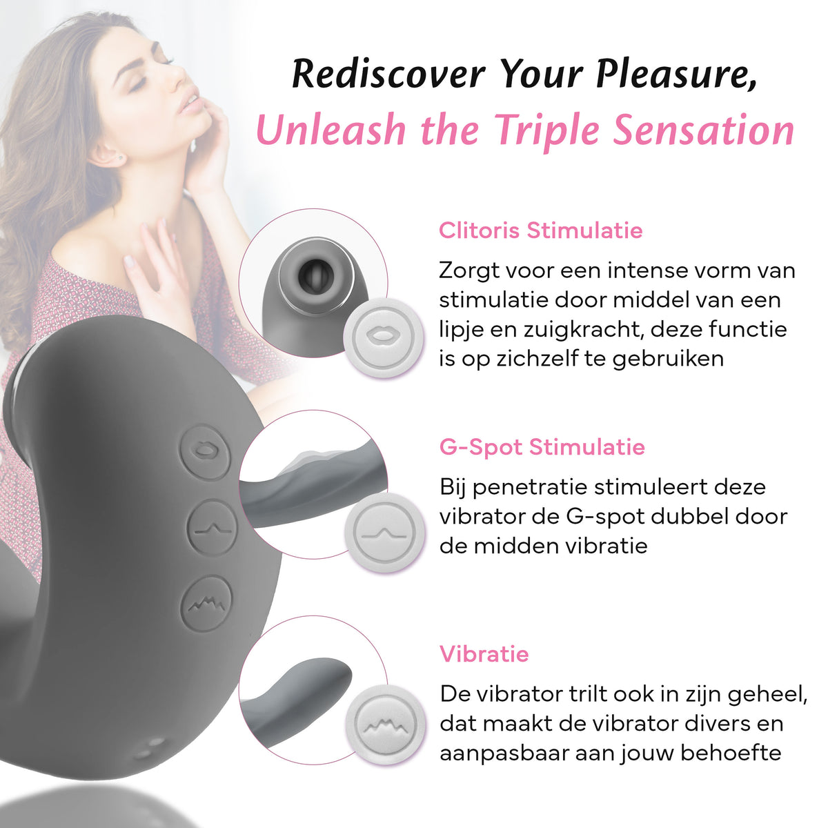 Thrive zuigvibrator - 3-in-1 G-spotstimulator met luchtdruktechnologie