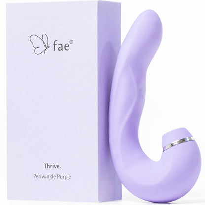 FAE suction vibrator next to product packaging, standalone product overview.
