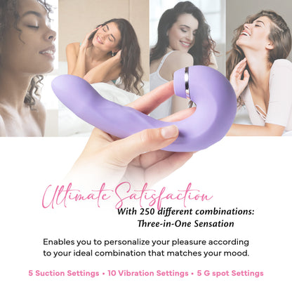 FAE suction vibrator in usage scenarios, collage showing versatile stimulation and user experience.
