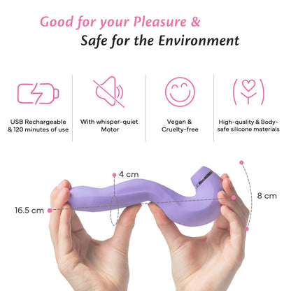 FAE suction vibrator with dimensions in centimeters, including length and diameter for scale reference.
