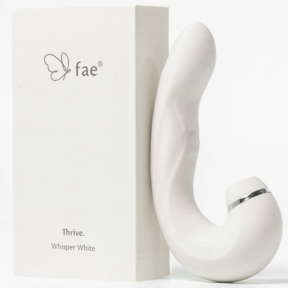 FAE suction vibrator next to product packaging, standalone product overview.
